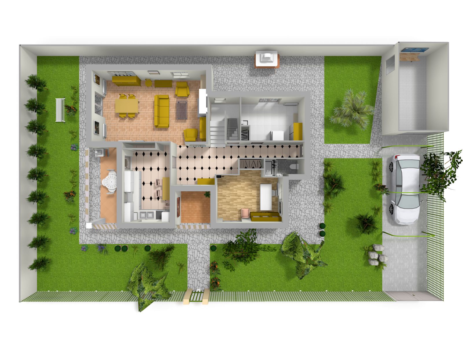 plan maison jardin